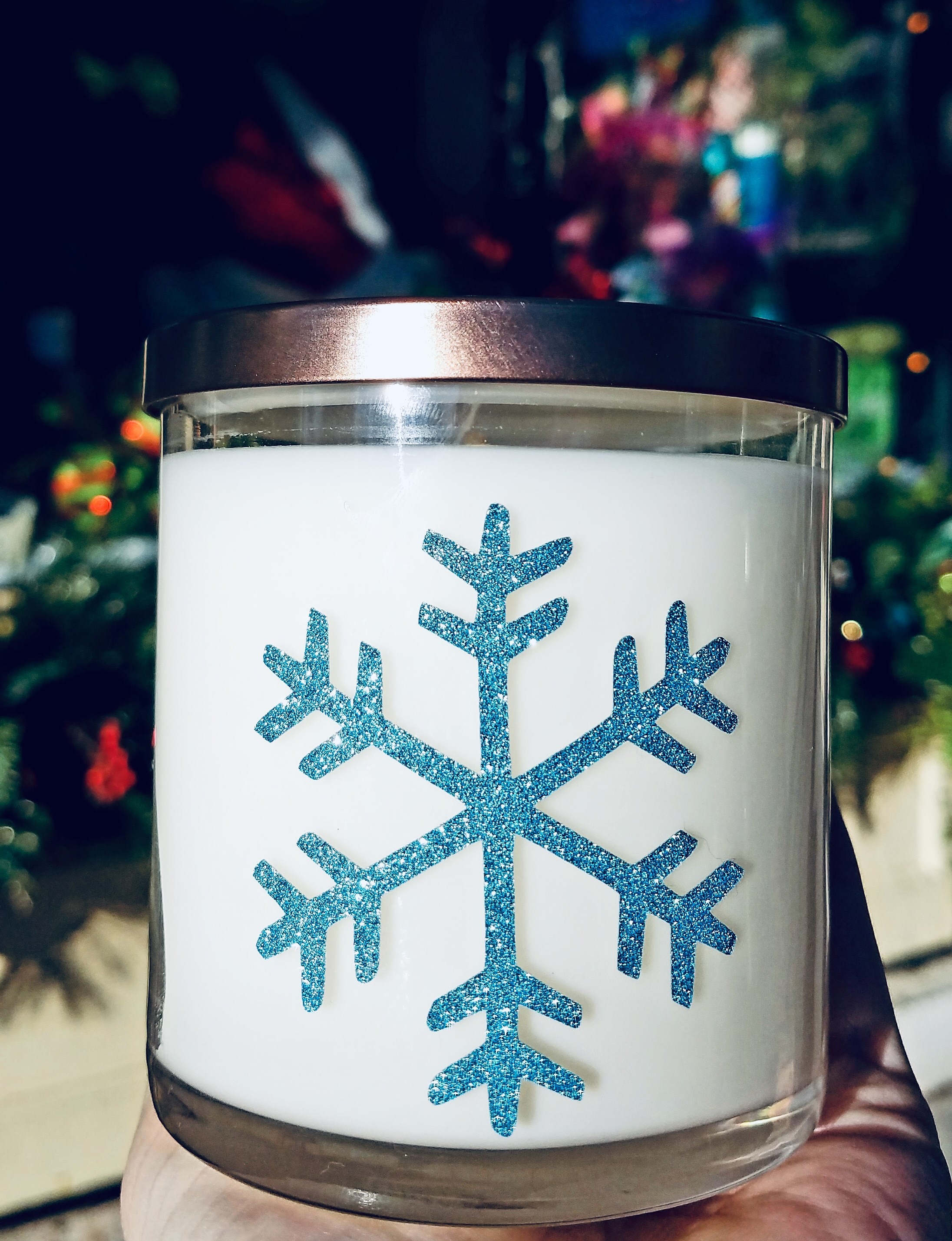 Snowflake jar in Christmas Morning