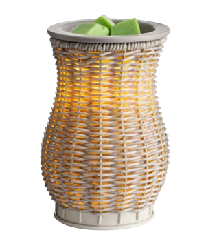 Gray washed wicker wax melter