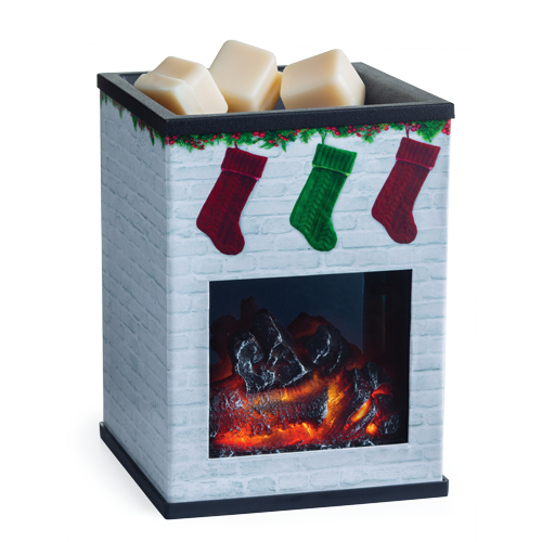 Festive fireplace wax melter