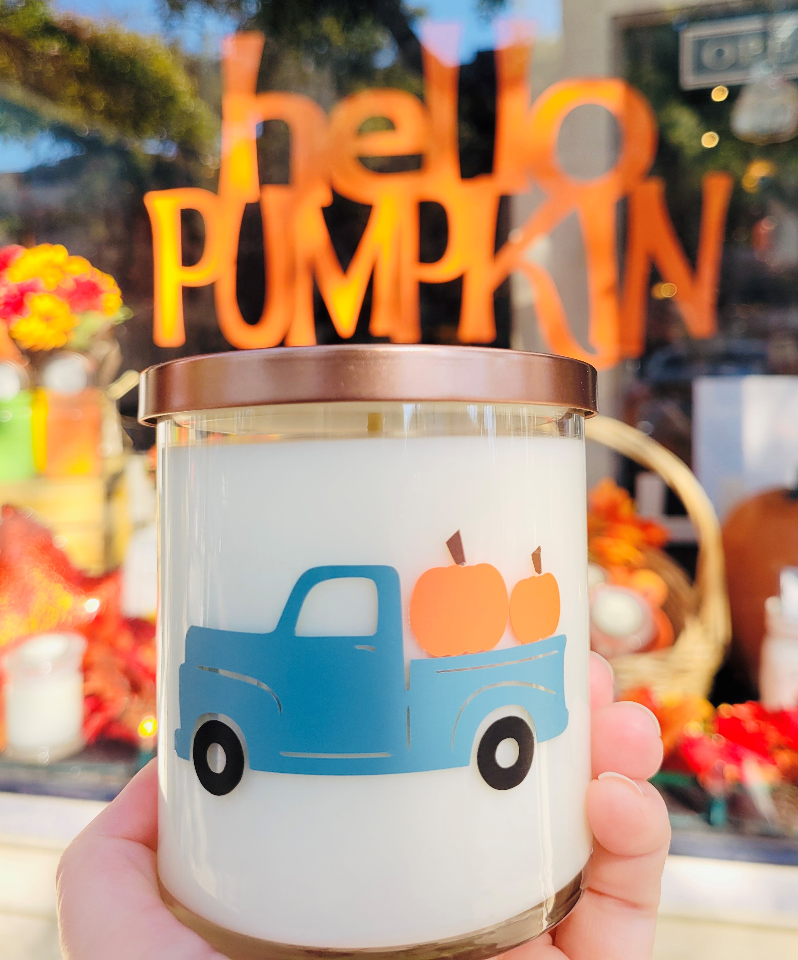 Fall truck with pumpkins