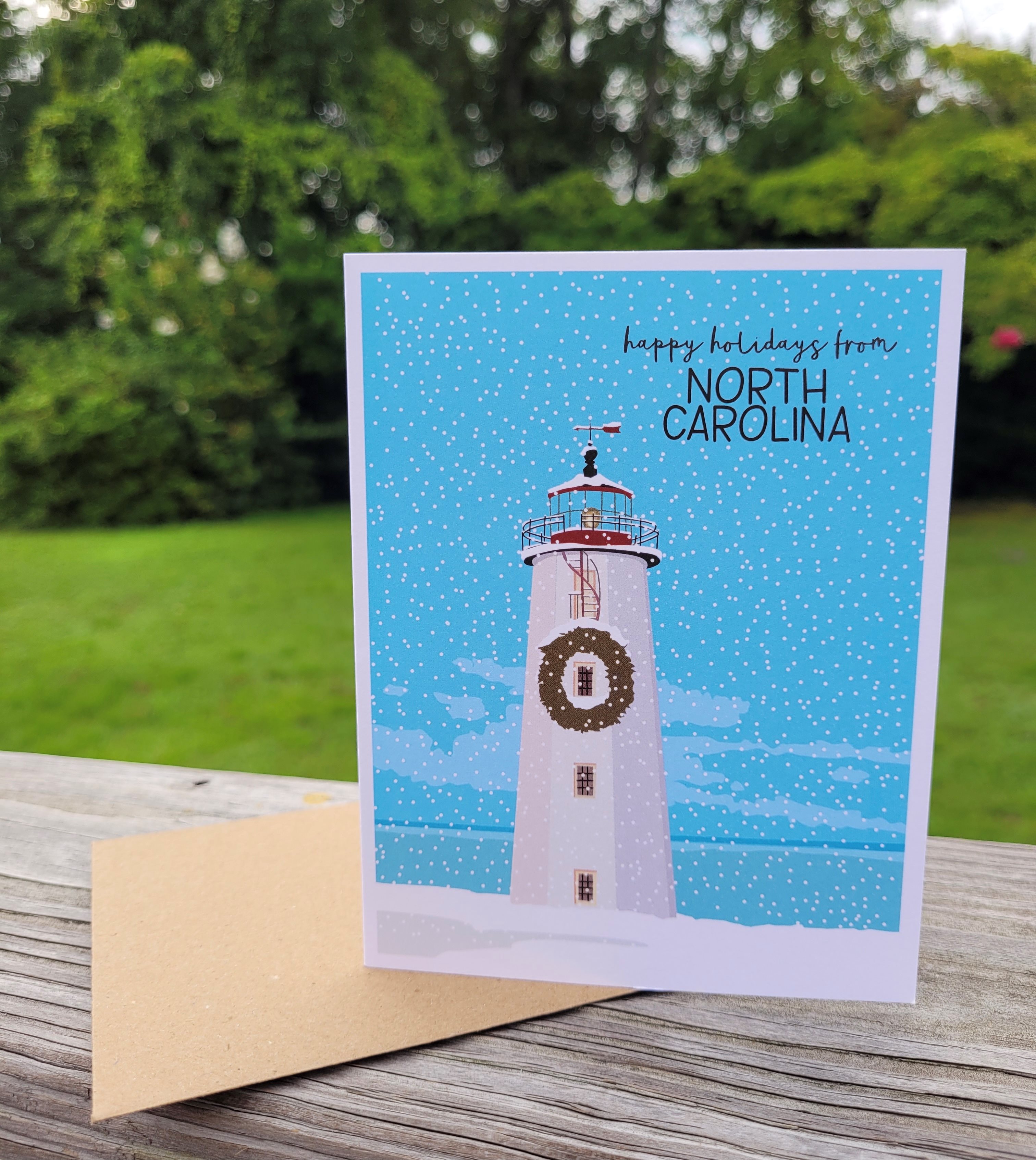 Card- NC Lighthouse Holiday