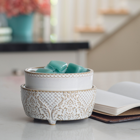 Vintage white 2-in-1 wax melter