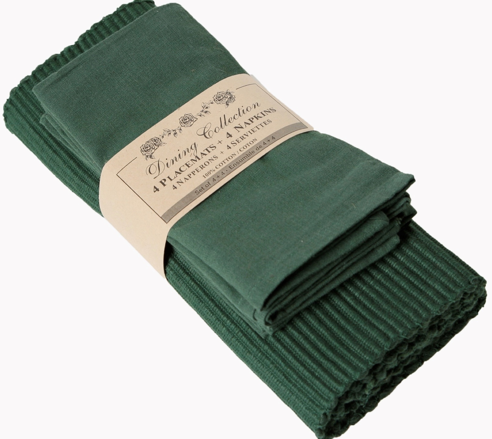 Placemat and napkin set green