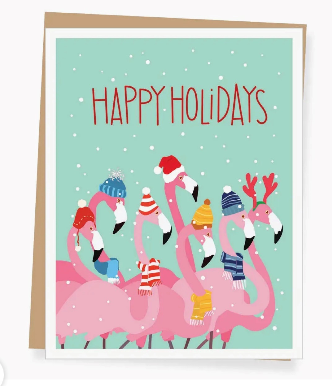  Card- Flamingos Christmas