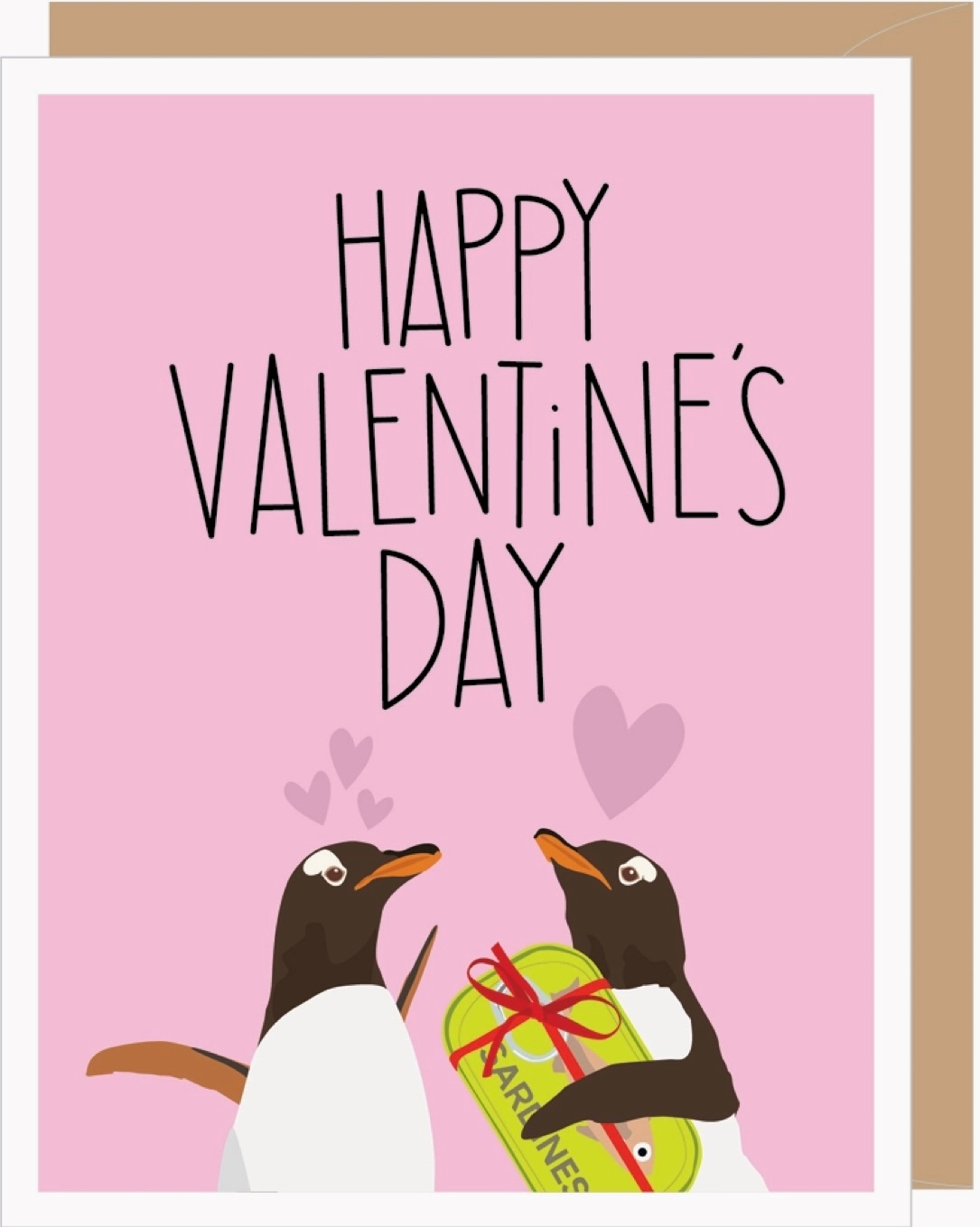 Valentine’s penguins card