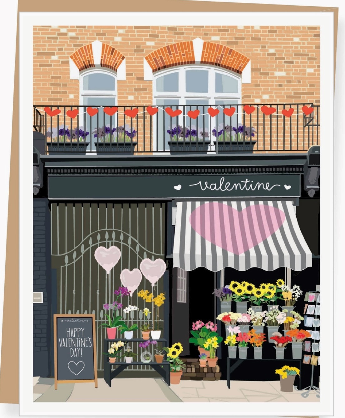 Valentine’s flower shop card