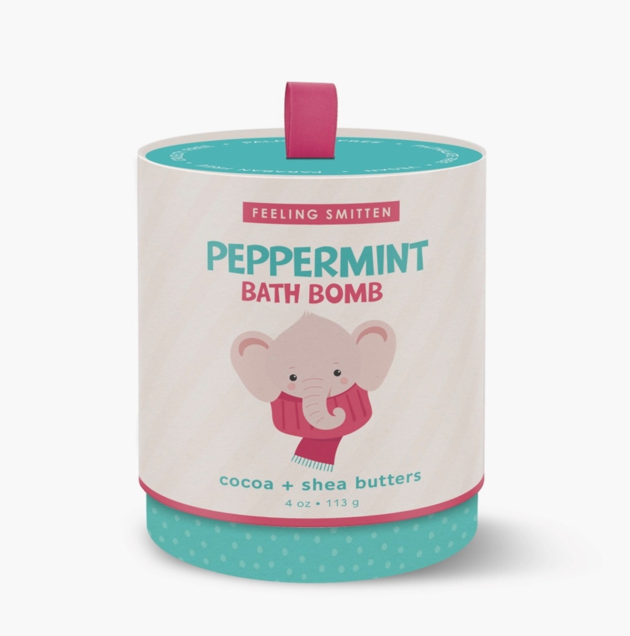 Peppermint bath bomb ornament