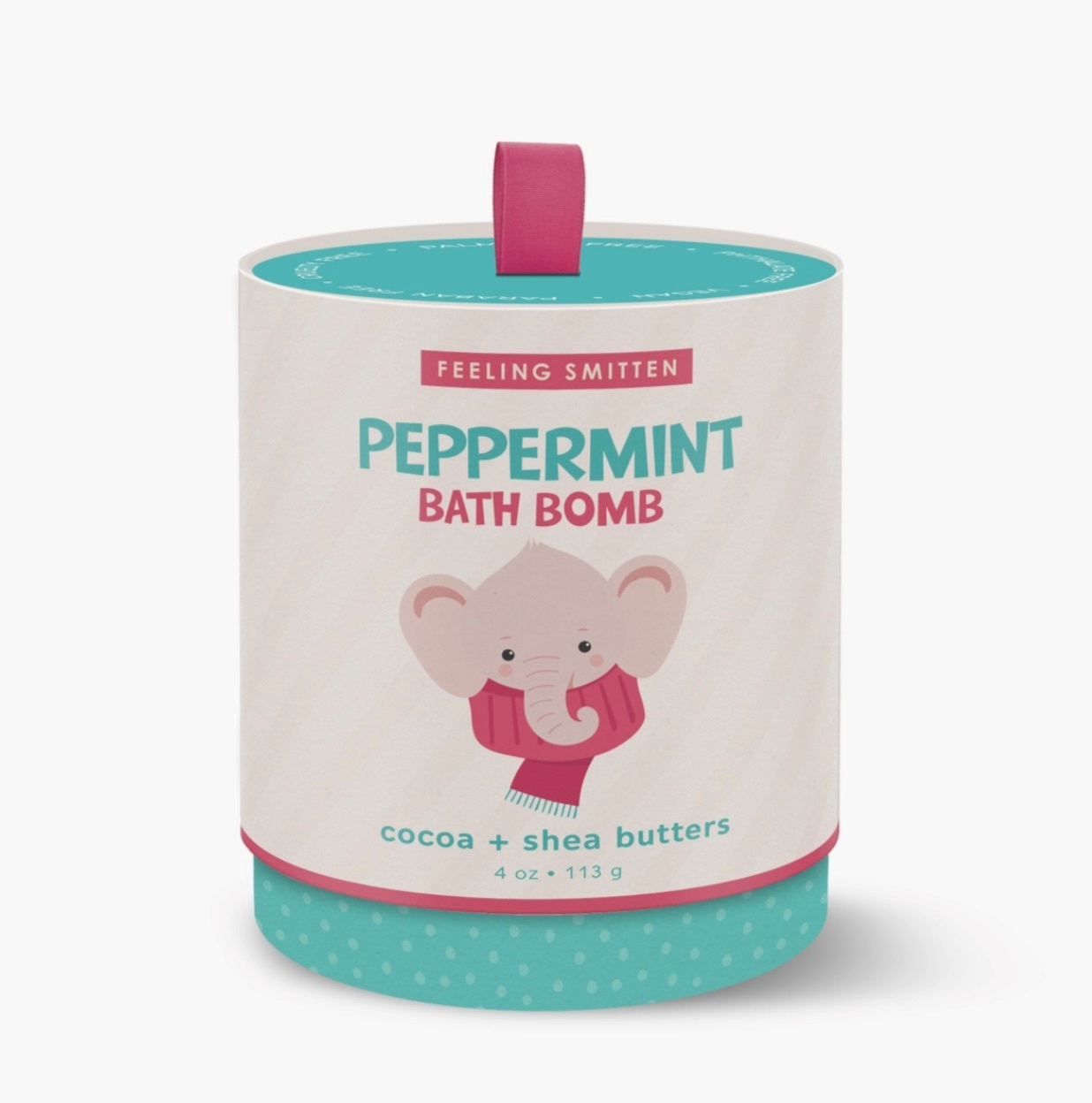 Peppermint bath bomb ornament