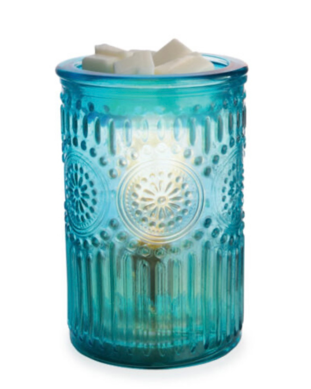 Vintage blue glass wax melter
