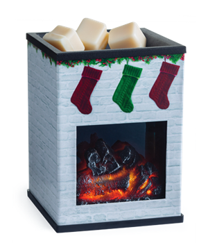 Festive fireplace wax melter