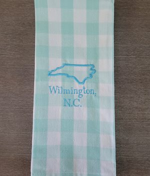 Pale blue Buffalo check NC towel