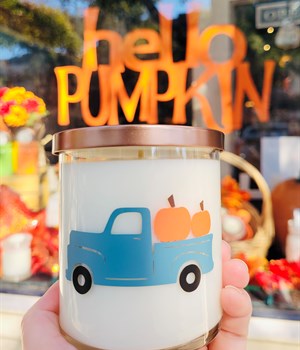Fall truck with pumpkins