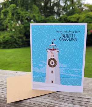 Card- NC Lighthouse Holiday