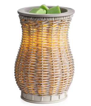 Gray washed wicker wax melter