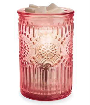  Vintage pink glass wax melter