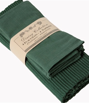 Placemat and napkin set green