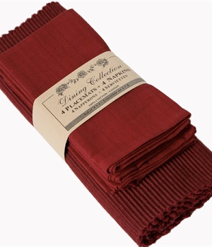 Placemat and napkin set burgundy