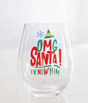 Acrylic Wine glass-OMG Santa
