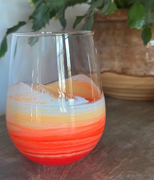  Sunset Resin Wine glass