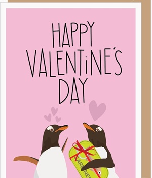 Valentine’s penguins card