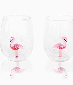 3D Flamingo Wine glass