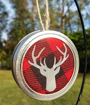 Red buffalo check w/ silver deer